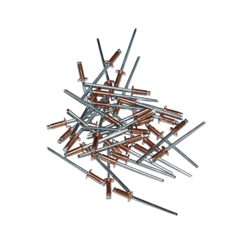Nit zrywalny miedziano-stalowy 4x6 mm - 50 szt. Zakres zacisku: 2,5-3 mm.