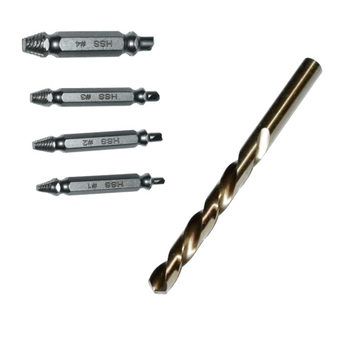 Wykrętaki do zerwanych wkrętów Bity. HSS + Wiertło lewo 2-3-4 mm HSSCo