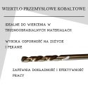 Zestaw wierteł lewoskrętnych do metalu, kobaltowych 2-10 mm. 9 szt. HSS+Co