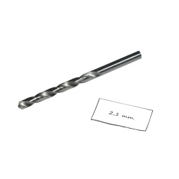 Wiertło spiralne walcowe 2,10 mm. DIN338 HSS. Do metalu, drewna i plastiku.