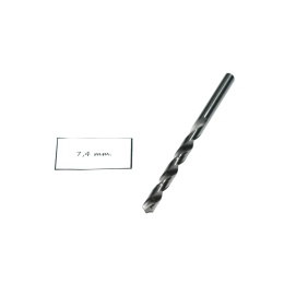 Wiertło spiralne walcowe 7,40 mm. DIN338. HSS. Do metalu, drewna i plastiku