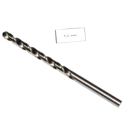 Wiertło spiralne długie HSS 3.1x106 mm. DIN340. Do stali, drewna, tworzyw.