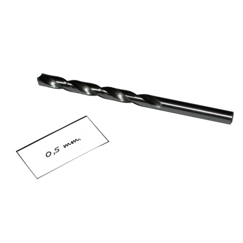 Wiertło spiralne precyzyjne 0,50 mm. DIN338. Mikrowiertło do metalu. HSS.