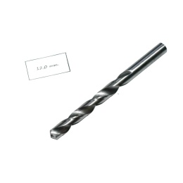 Wiertło spiralne walcowe 12,00 mm. DIN338 HSS. Do metalu, drewna i plastiku