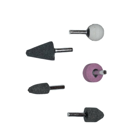 Kamienie szlifierskie do wiertarki 5 szt - zestaw z trzpieniem 6 mm