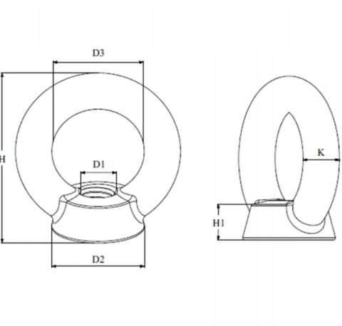 Nakrętka z uchem oczkowa odlewana M8 stal nierdzewna A2 DIN582