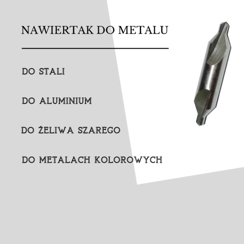 Nawiertak nakiełek HSS 2,5 mm - wiertło centrujące do metalu. DIN333-A