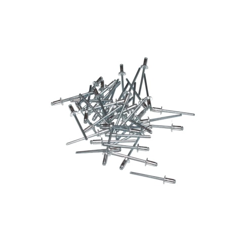 Nity zrywalne 3,2x12 Al/St z łbem płaskim. 50 szt. Zakres zacisku: 7-9 mm.