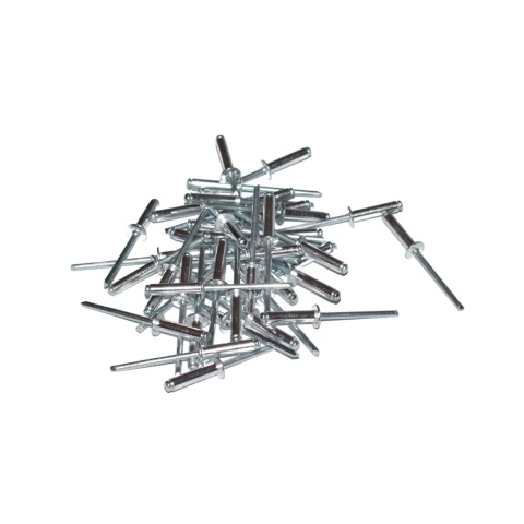 Nity zrywalne 4x14 Al/St z łbem płaskim. 50 szt. Zakres zacisku: 7-10,5 mm.