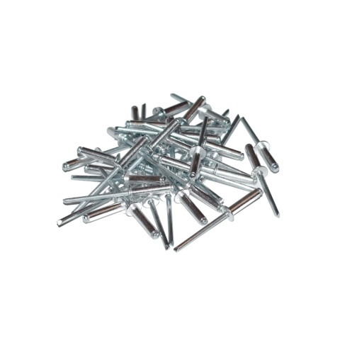 Nity zrywalne 4x16 Al/St z łbem płaskim. 50 szt. Zakres zacisku: 8-12,5 mm.