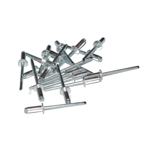 Nity zrywalne 4,8x8 Al/St z łbem płaskim 50 szt. Zakres zacisku: 2,5-4,0 mm