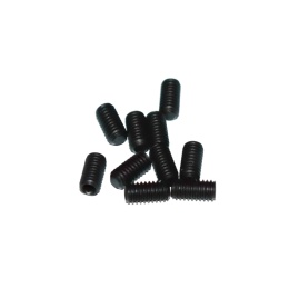 Wkręt dociskowy M4x8 czarny (OX) z końcem płaskim - 10 szt Śruba dociskowa