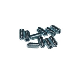 Wkręt dociskowy M4x8 z końcem stożek ocynk biały 10 szt. Śruba dociskowa.