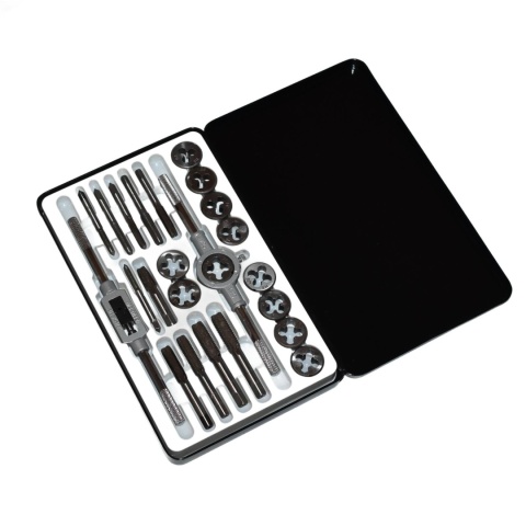 Zestaw gwintowników i narzynek 24el - M5-M12 NPT stal kaseta metalowa