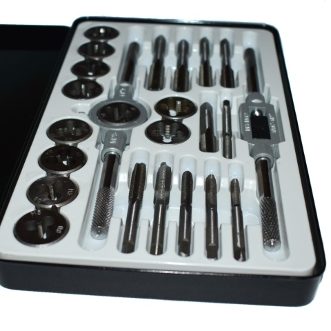 Zestaw gwintowników i narzynek 24el - M5-M12 NPT stal kaseta metalowa