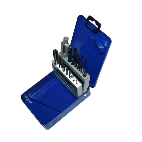 Zestaw gwintowników i wierteł M3-M12 + uchwyt, wiertła HSS - 13 szt.