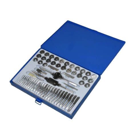 Zestaw metrycznych i calowych gwintowników i narzynek w walizce 60 szt. HSS