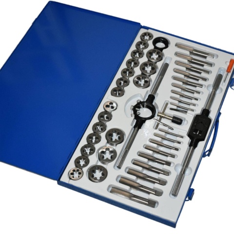 Zestaw narzynek i gwintowników M6-M24 HSS w walizce metalowej - 45 szt.